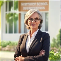 Female administrator assisted by Business Information Services